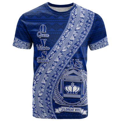 Personalised Fiji Queen Victoria School T-Shirt Fijian Tapa Pattern Graphic Tee