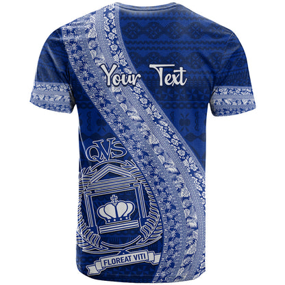 Personalised Fiji Queen Victoria School T-Shirt Fijian Tapa Pattern Graphic Tee