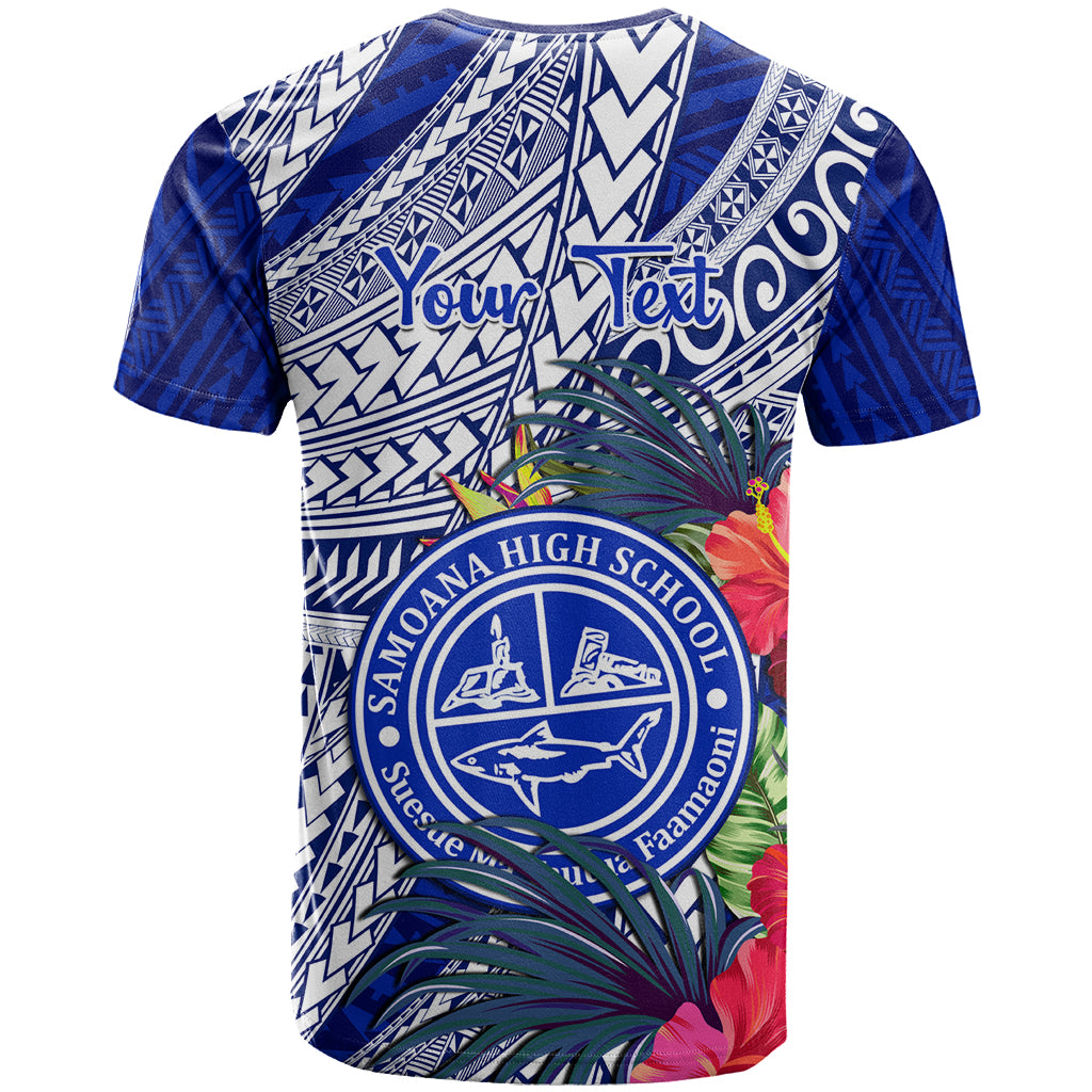 Personalised Samoana High School T-Shirt American Samoa Schools Polynesian Tropical Flowers Graphic Tee