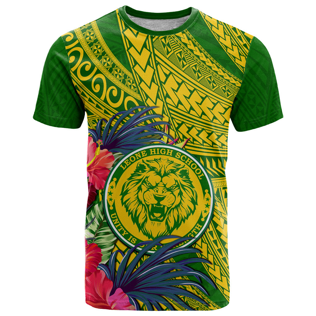 Personalised Leone High School T-Shirt American Samoa Schools Polynesian Tropical Flowers Graphic Tee