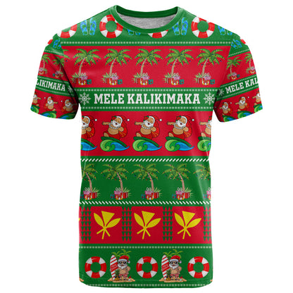 Personalised Hawaii Christmas T-Shirt Mele Kalikimaka Graphic Tee