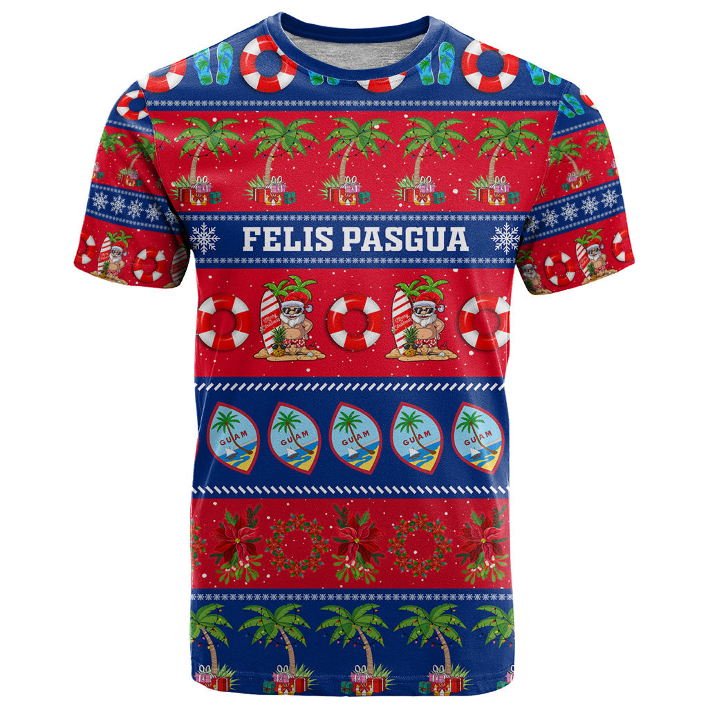 Personalised Guam Christmas T-Shirt Felis Pasgua Graphic Tee