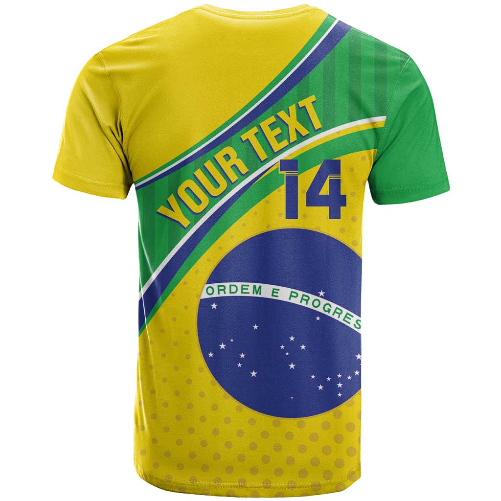 Custom Brazil Football T-Shirt Vamos Canarinho Graphic Tee