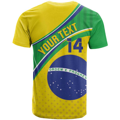Custom Brazil Football T-Shirt Vamos Canarinho Graphic Tee