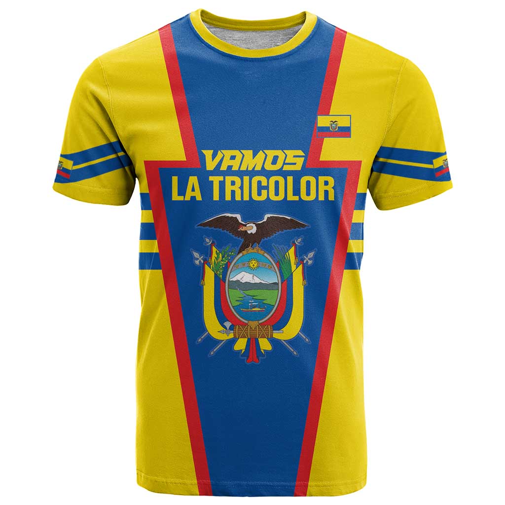 Custom Ecuador Football T-Shirt Vamos La Tricolor Graphic Tee