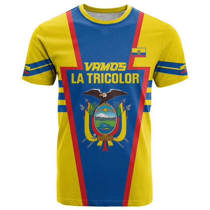 Custom Ecuador Football T-Shirt Vamos La Tricolor Graphic Tee