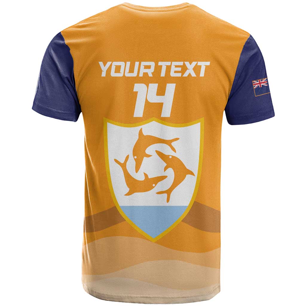 Custom Anguilla Football T-Shirt Dolphins Coat Of Arms Style Graphic Tee