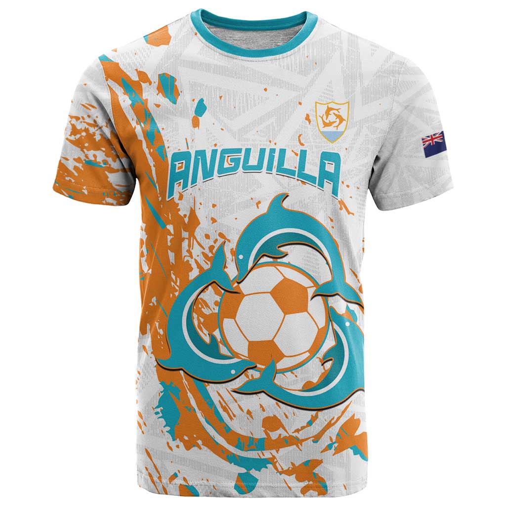 Custom Anguilla Football T-Shirt Go Champions Grunge Style Graphic Tee