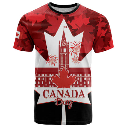 Canada Day T-Shirt 2024 Canadian Maple Leaf Pattern Graphic Tee
