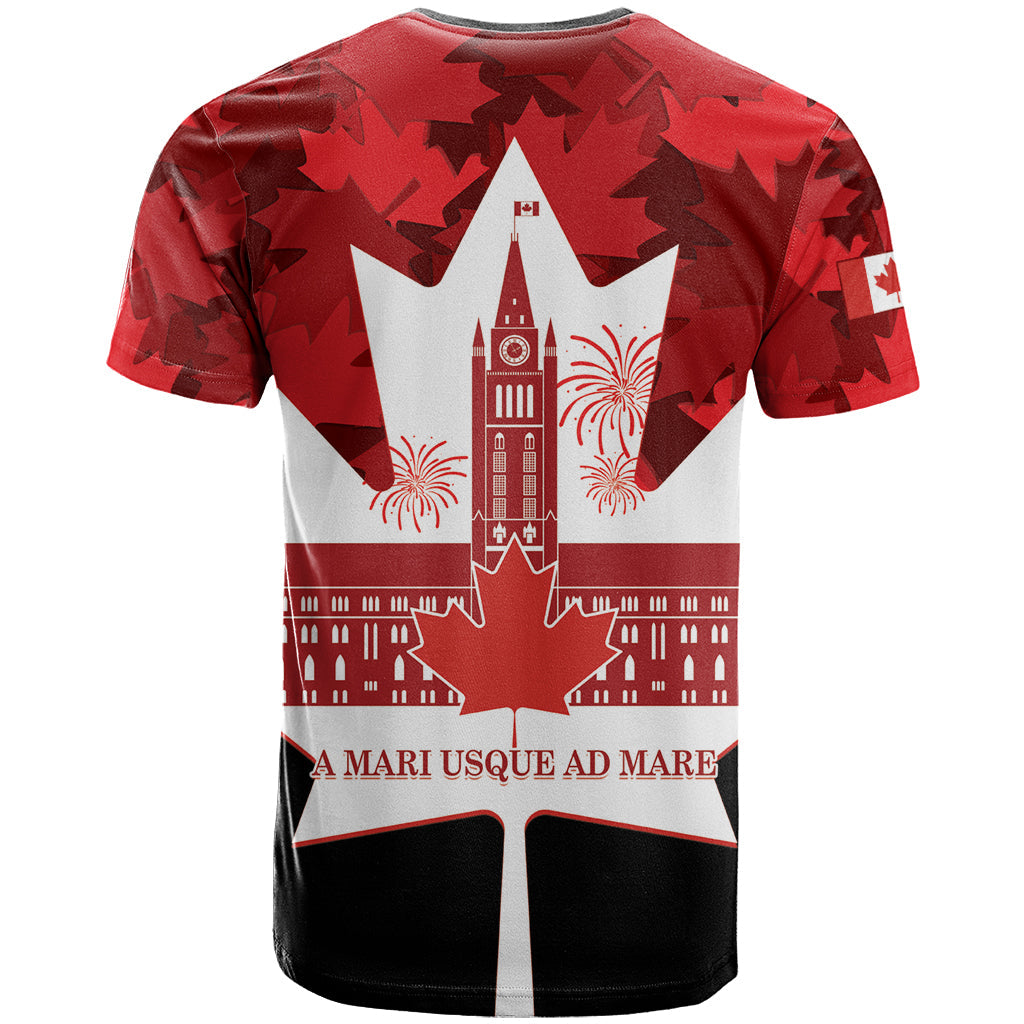 Canada Day T-Shirt 2024 Canadian Maple Leaf Pattern Graphic Tee