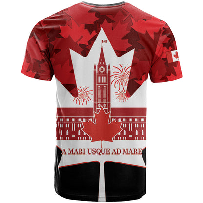 Canada Day T-Shirt 2024 Canadian Maple Leaf Pattern Graphic Tee