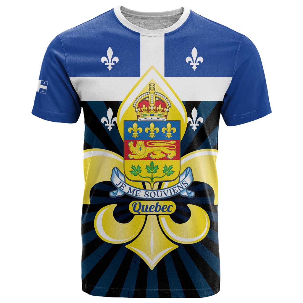 Quebec Canada Province T-Shirt Fleur De Lis Coat Of Arms Graphic Tee