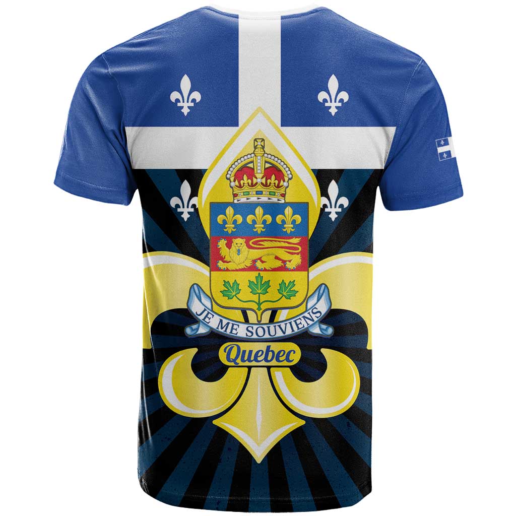 Quebec Canada Province T-Shirt Fleur De Lis Coat Of Arms Graphic Tee