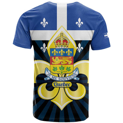 Quebec Canada Province T-Shirt Fleur De Lis Coat Of Arms Graphic Tee