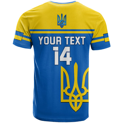 Personalised Ukraine Football T-Shirt Come On Ukraina Graphic Tee