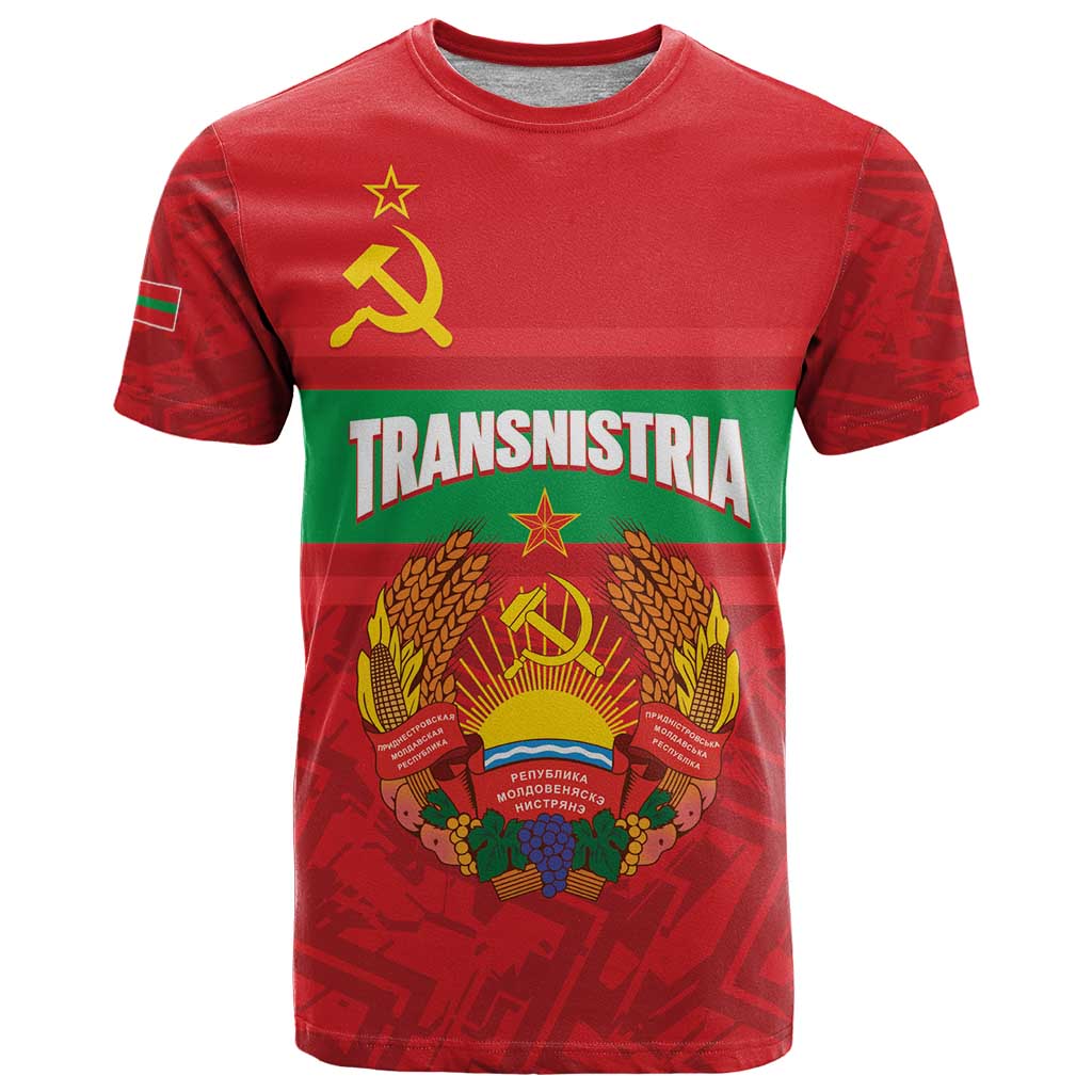 Transnistria Independence Day T-Shirt Coat Of Arms Flag Style Graphic Tee