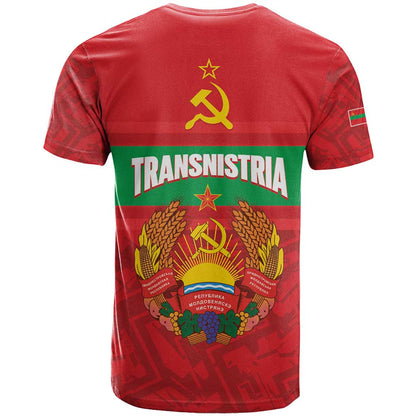 Transnistria Independence Day T-Shirt Coat Of Arms Flag Style Graphic Tee