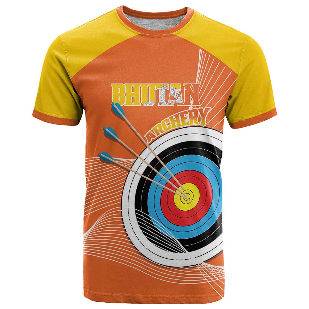 Personalised Bhutan Archery T-Shirt Board Style Flag Color Graphic Tee