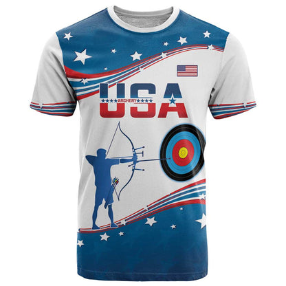 Personalized United States Archery T-Shirt USA Sport Curve Style Graphic Tee