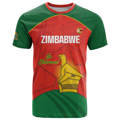 Custom Zimbabwe Cricket T-Shirt Go Chevrons 2003 Color Version Graphic Tee
