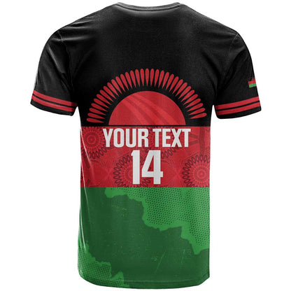 Custom Malawi Cricket T-Shirt Go Champions Flag Style Graphic Tee