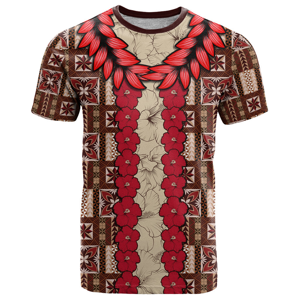 Samoa Siapo T-Shirt Tapa Pattern Mix Ula Fala Hibiscus Graphic Tee