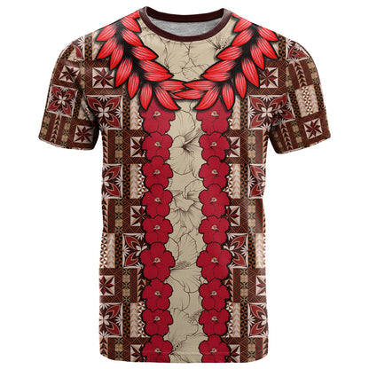 Samoa Siapo T-Shirt Tapa Pattern Mix Ula Fala Hibiscus Graphic Tee