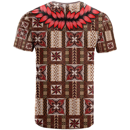 Samoa Siapo T-Shirt Tapa Pattern Mix Ula Fala Hibiscus Graphic Tee