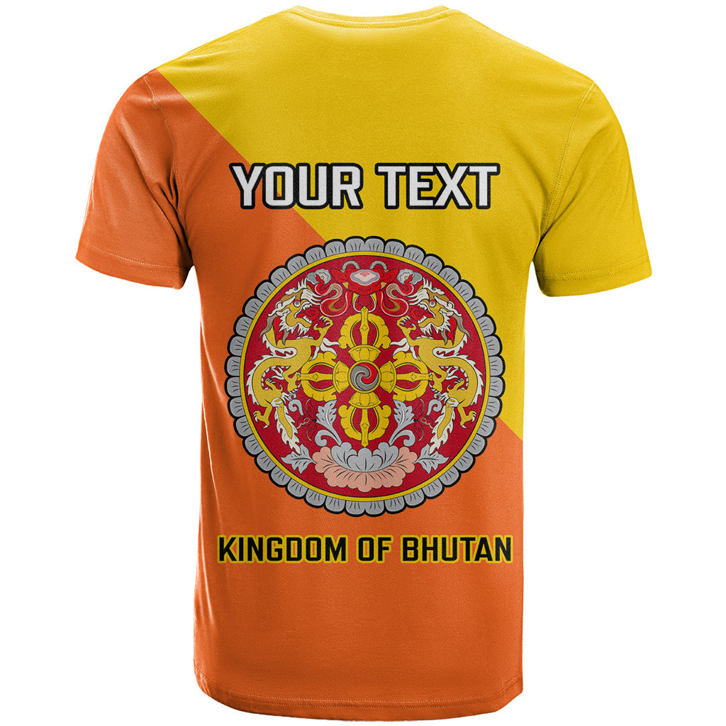 Personalised Bhutan National Day T-Shirt Coat Of Arms Mix Flag Style Graphic Tee