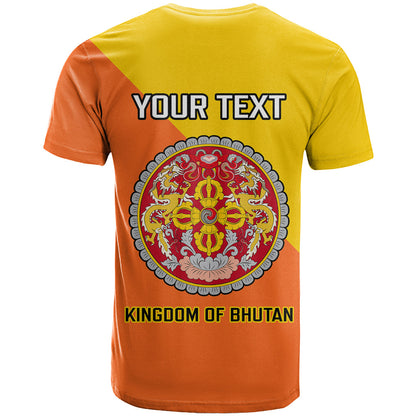 Personalised Bhutan National Day T-Shirt Coat Of Arms Mix Flag Style Graphic Tee