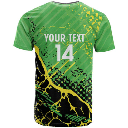 Custom Jamaica Football T-Shirt Come On Reggae Boyz Red-billed streamertail Graphic Tee