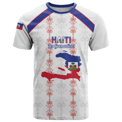 Custom Haiti Football T-Shirt Les Grenadiers Veve Vodou White Graphic Tee