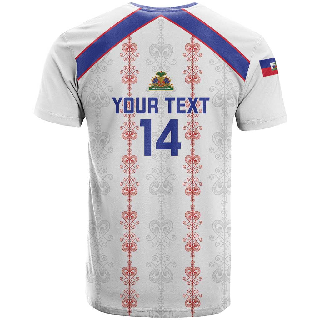 Custom Haiti Football T-Shirt Les Grenadiers Veve Vodou White Graphic Tee