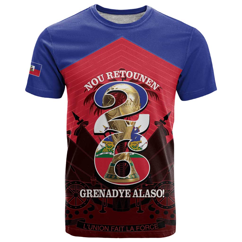 Personalized Les Grenadiers Haiti Football T-Shirt 2026 Nou Retounen Red Version Graphic Tee
