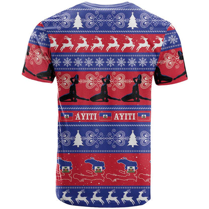 Haiti Christmas T-Shirt Jwaye Nwel Ayiti Neg Marron Veve Vodou Graphic Tee