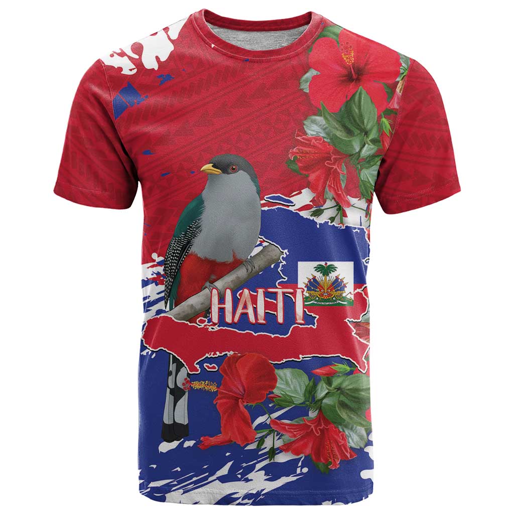 Haiti Independence Day T-Shirt 1804 Proud Ayiti Map Hispaniolan Trogon Graphic Tee