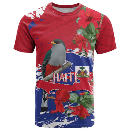 Haiti Independence Day T-Shirt 1804 Proud Ayiti Map Hispaniolan Trogon Graphic Tee