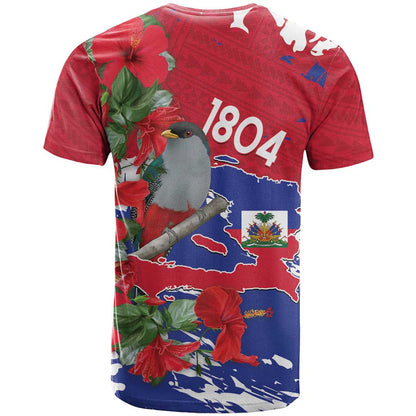 Haiti Independence Day T-Shirt 1804 Proud Ayiti Map Hispaniolan Trogon Graphic Tee