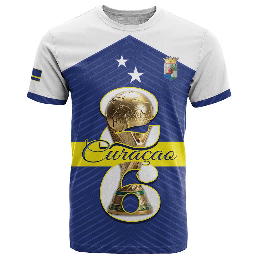 Personalized Curacao Football T-Shirt 2026 The Blue Wave is Rising Graphic Tee