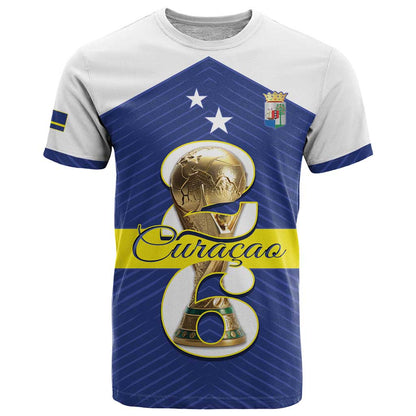 Personalized Curacao Football T-Shirt 2026 The Blue Wave is Rising Graphic Tee