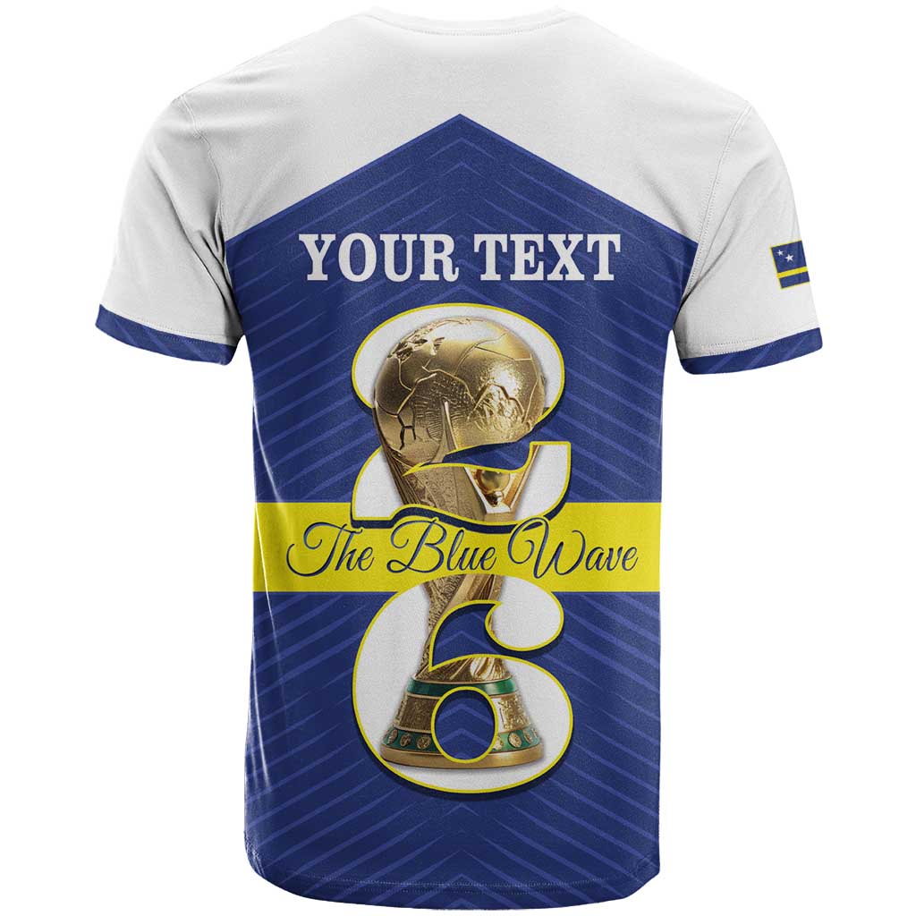 Personalized Curacao Football T-Shirt 2026 The Blue Wave is Rising Graphic Tee