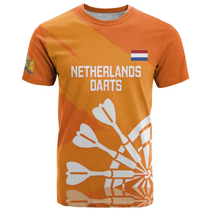 Personalised Netherlands Darts T-Shirt Holland National Color - Grunge Style Graphic Tee