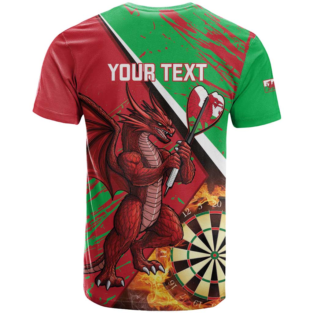 Personalised Wales Darts T-Shirt Welsh Dragon - Grunge Style Graphic Tee