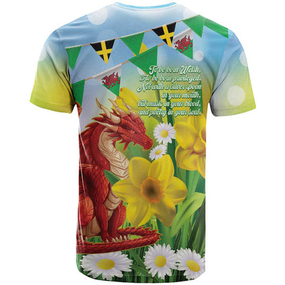 Wales Saint David's Day T-Shirt Dydd Gwyl Dewi Hapus Dragon Daffodil Graphic Tee