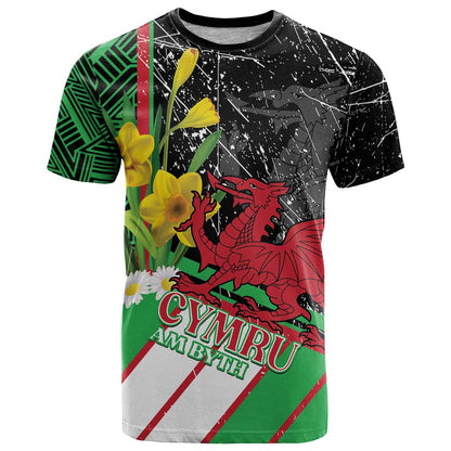 Wales Saint David's Day T-Shirt Cymru Am Byth Welsh Dragon Graphic Tee