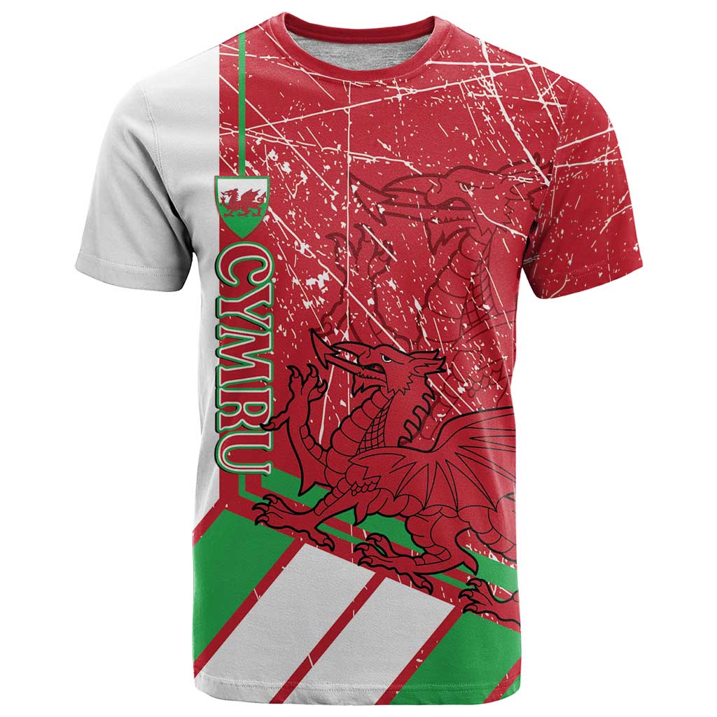 Wales Football Custom T-Shirt 2026 Come On Cymru Grunge Style Graphic Tee