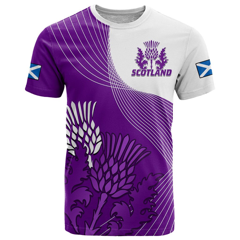 Scotland Rugby T-Shirt Thistle Unique Go Scottish Purple Version Graphic Tee