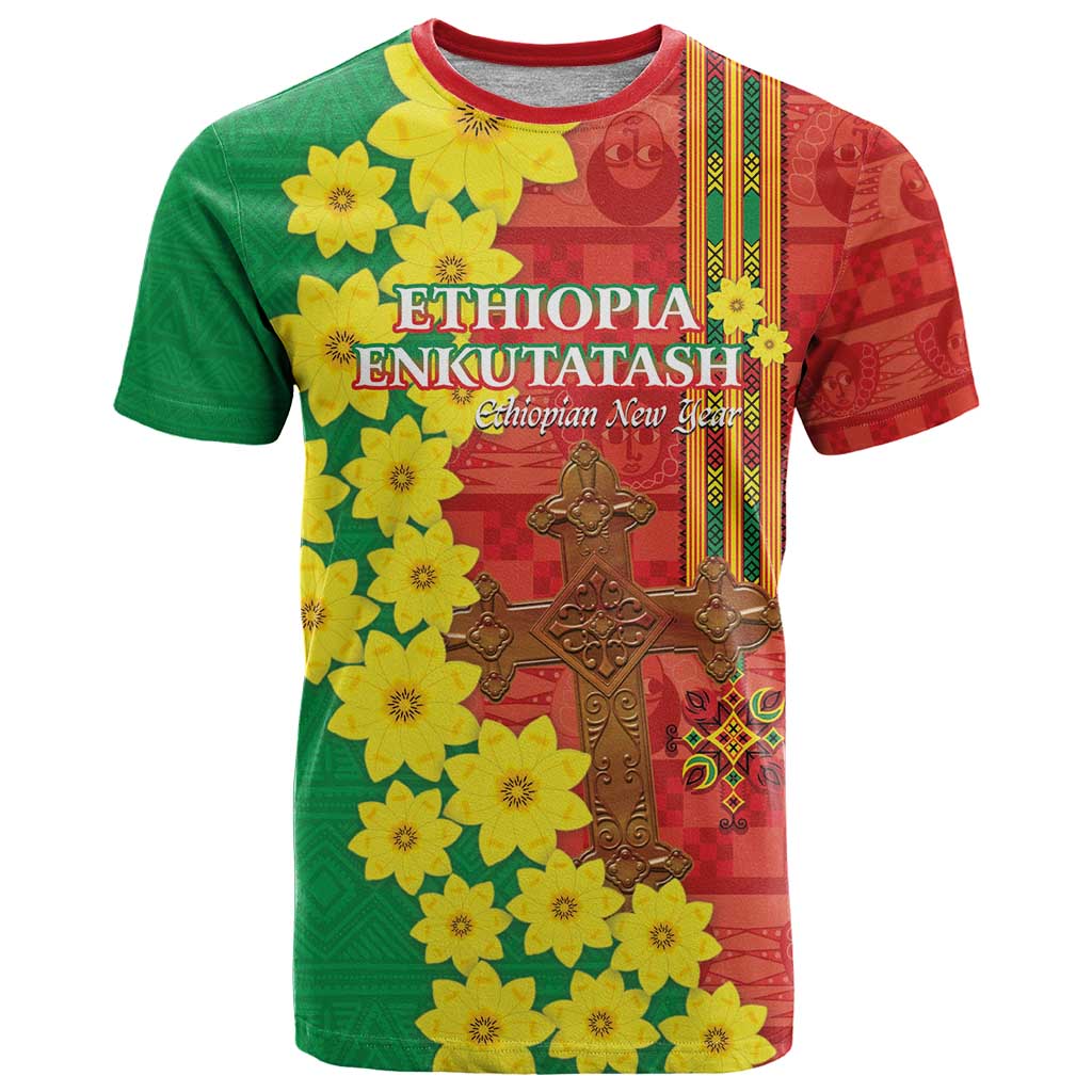 Enkutatash Ethiopia T-Shirt Melkam Addis Amet Adey Abeba Flower Graphic Tee