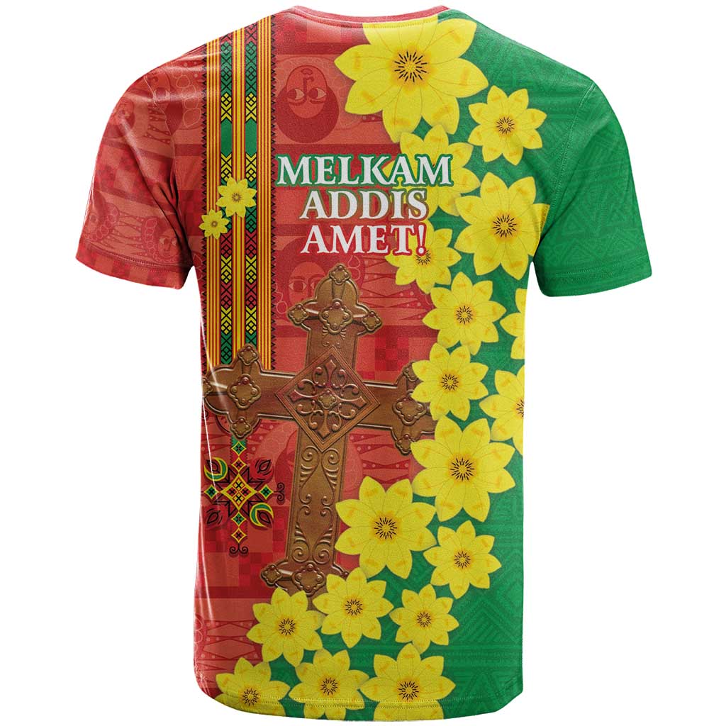 Enkutatash Ethiopia T-Shirt Melkam Addis Amet Adey Abeba Flower Graphic Tee