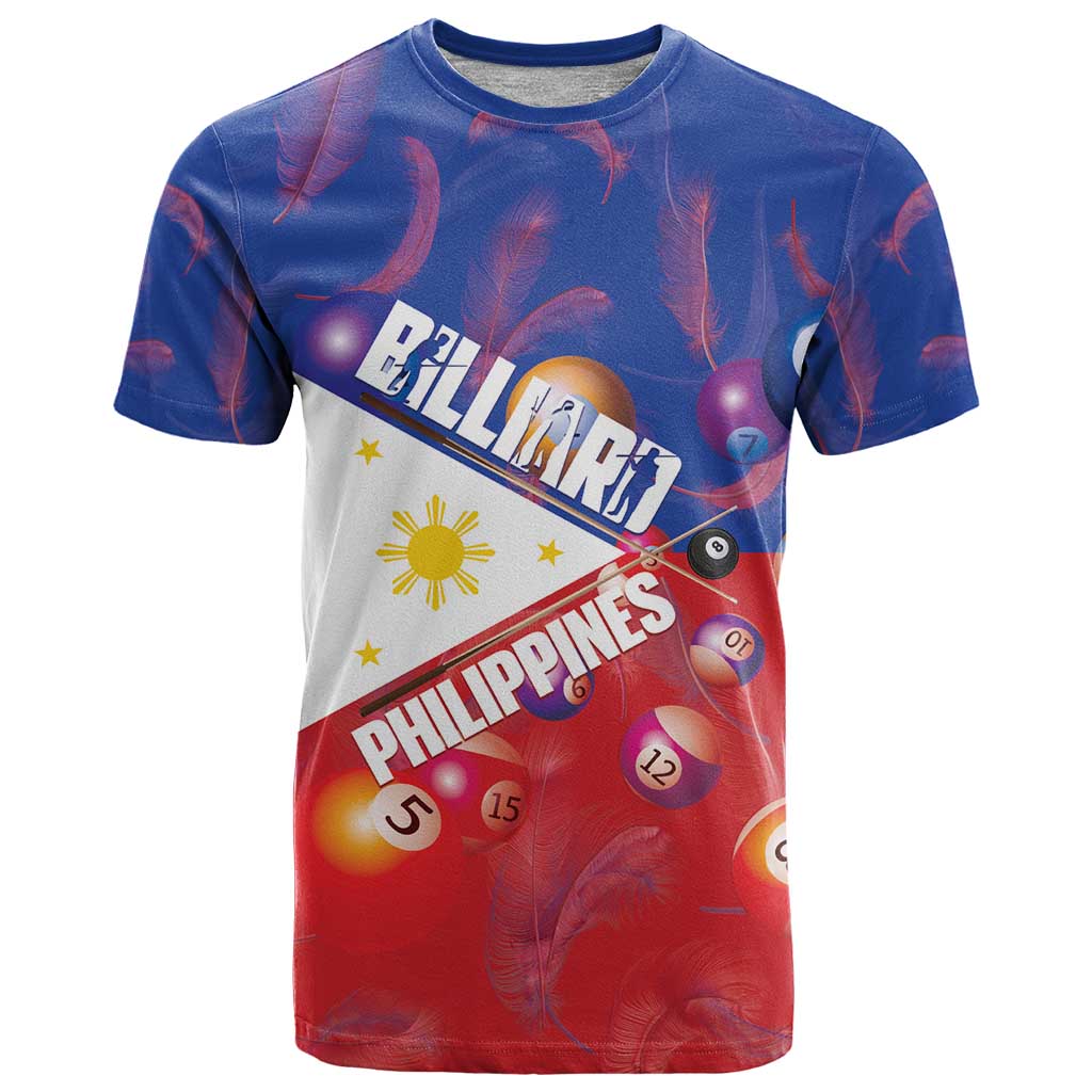 Personalised Philippines Billiards T-Shirt Cue With Balls Flag Style Graphic Tee
